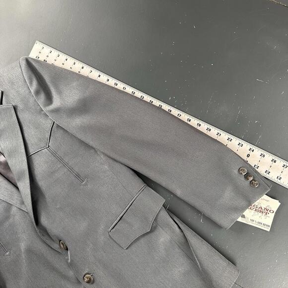 VTG Pagano West Suit Men 42R Dark Gray Poly Gab Smiles Western 33" Waist NWT USA - Picture 7 of 16
